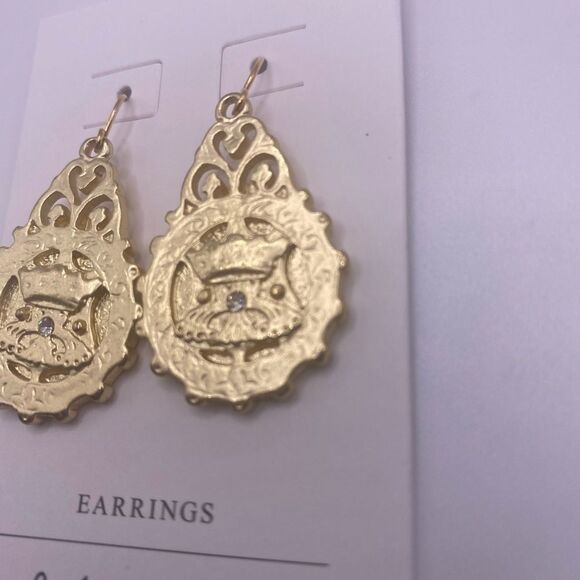 & Other Stories Gold Medallion Earrings - Picture 3 of 4